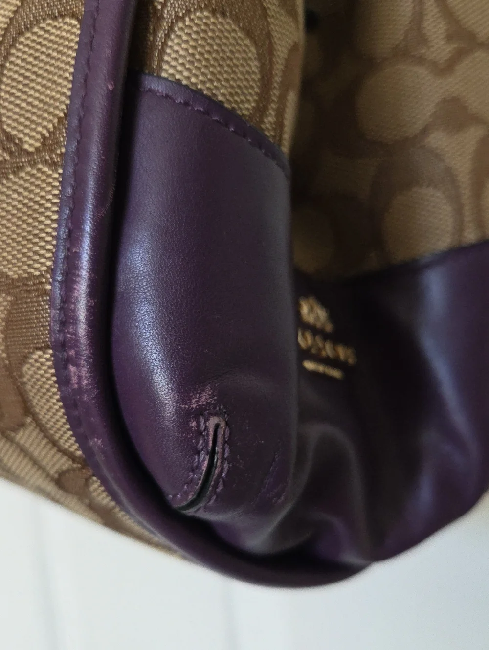 Coach Phoebe RARE Monogram Shoulder Bag Brown And Purple